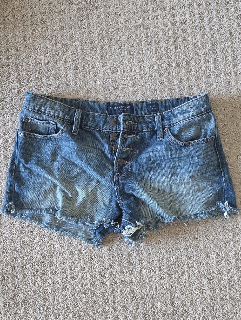 Lucky Brand "Lucky You" blue denim cut off shorts